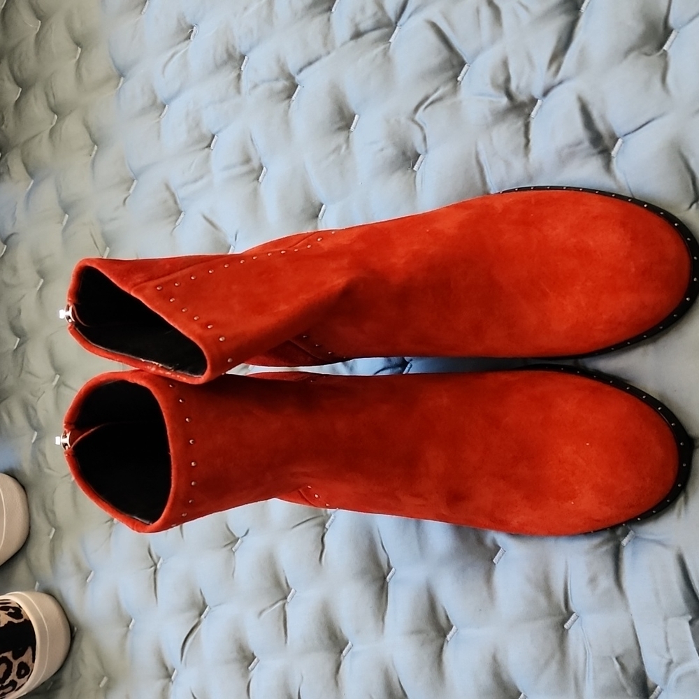 Rag & Bone Boots. Willow Studboot. Red Suede - image 1